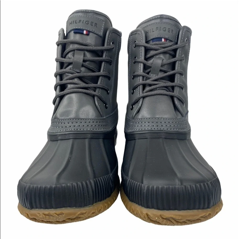 Tommy Hilfiger Casey Gray Leather Duck Boots